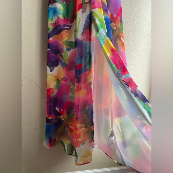 Liv Foster Multiple Colors Colorful Maxi Dress Size 8 Gown - Picture 9 of 16